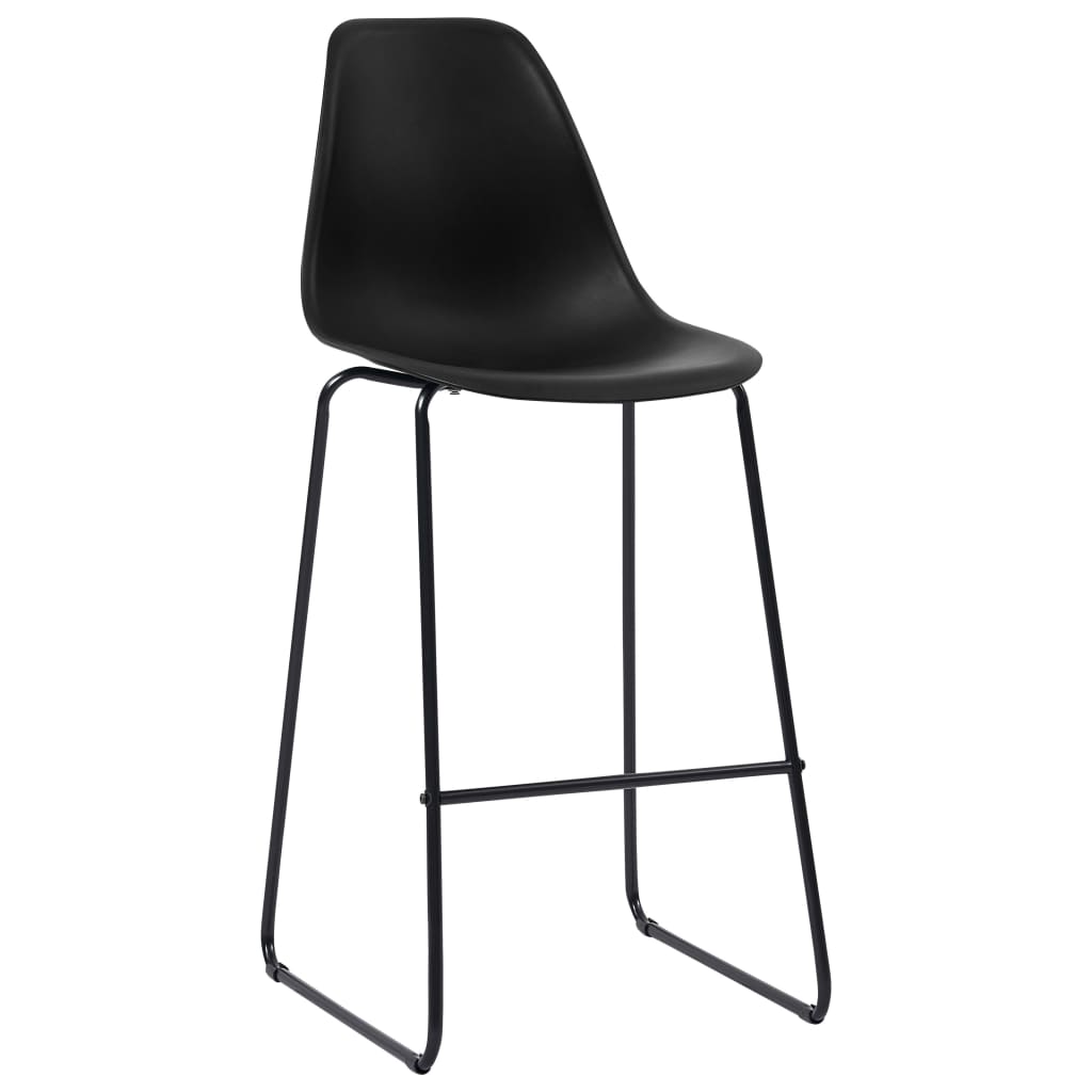 Chaises de bar 2 pcs plastique noir