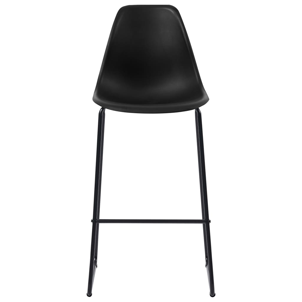 Chaises de bar 2 pcs plastique noir