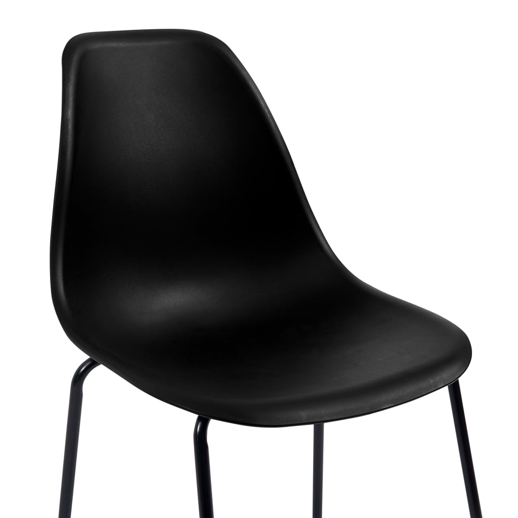 Chaises de bar 2 pcs plastique noir