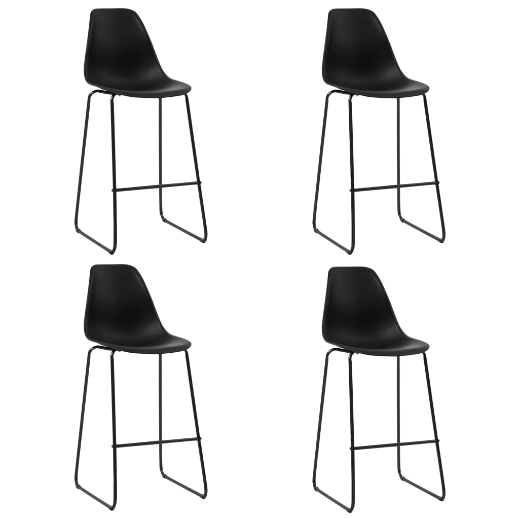 Chaises de bar 2 pcs plastique noir