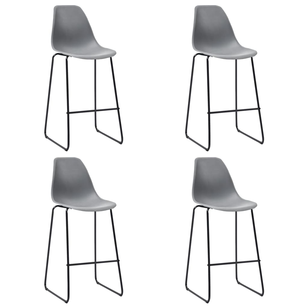 Chaises de bar 2 pcs plastique noir