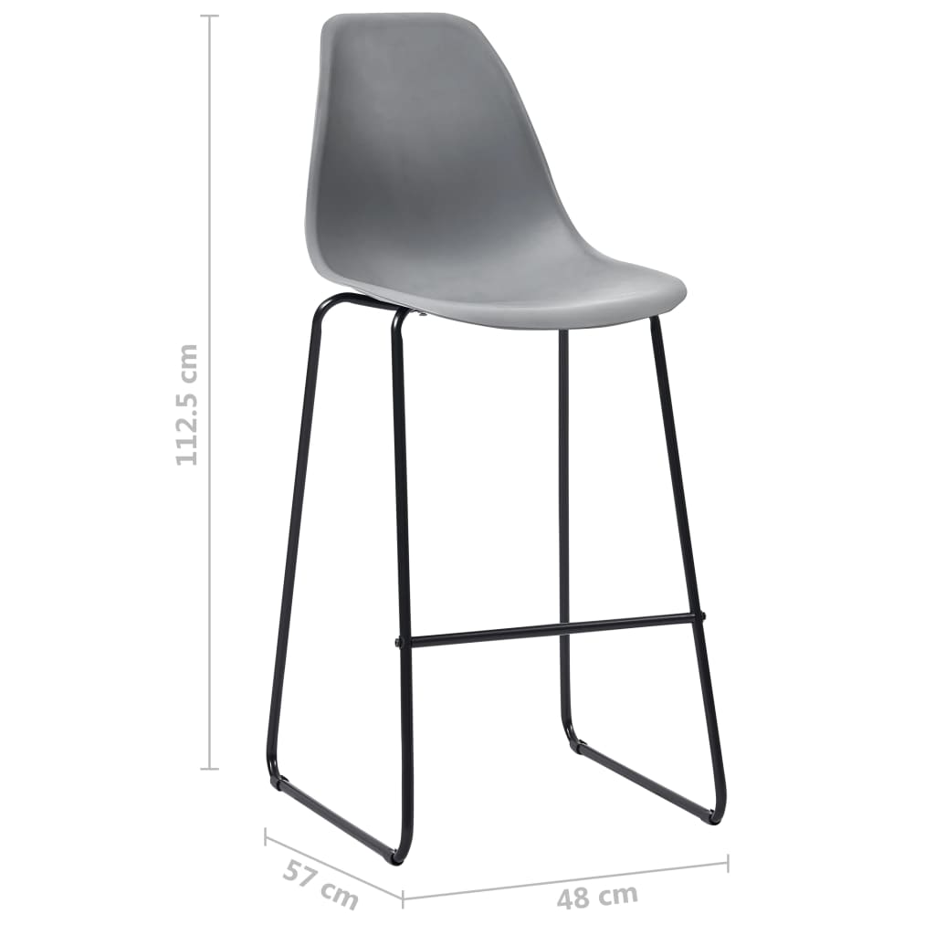 Chaises de bar 2 pcs plastique noir