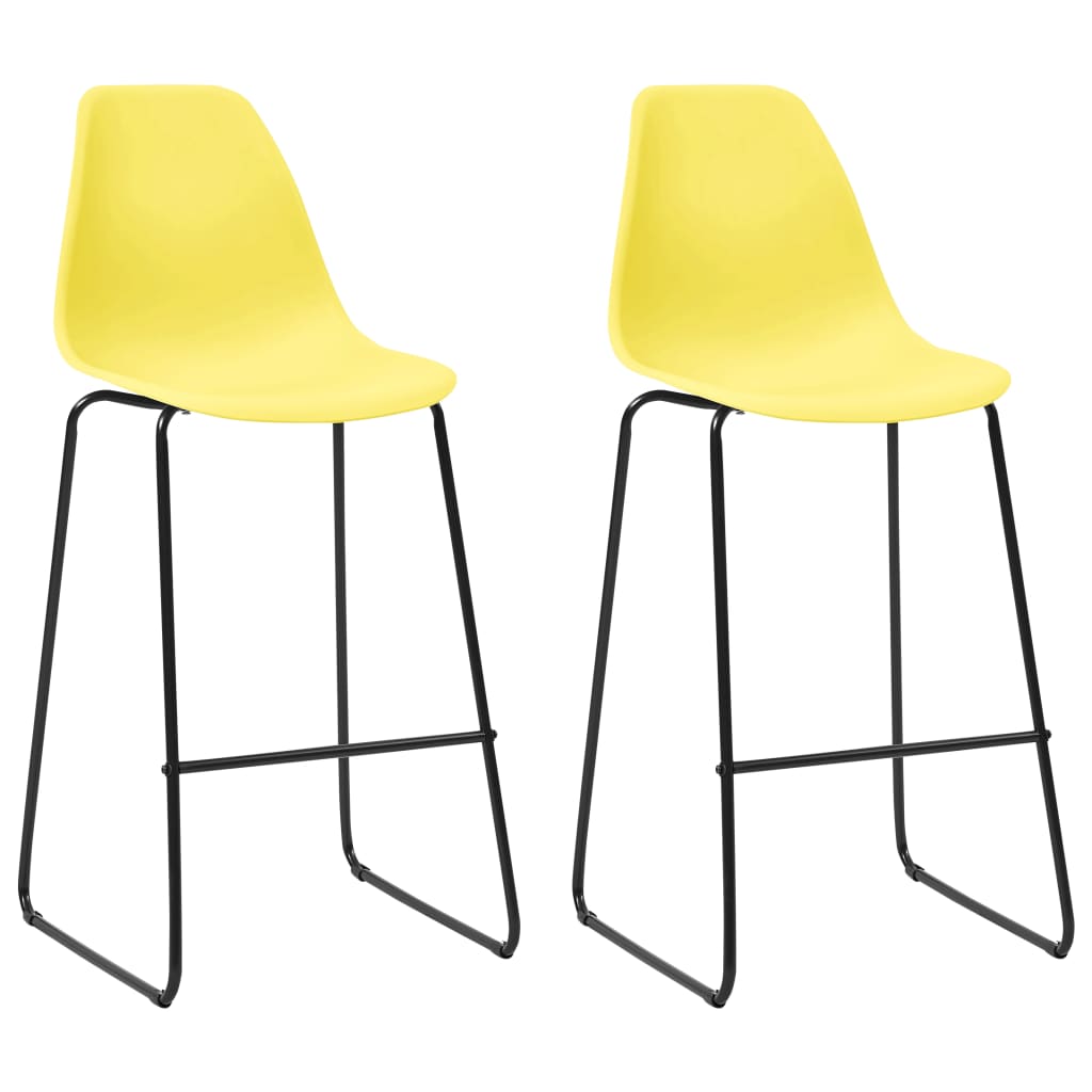 Chaises de bar 2 pcs plastique noir