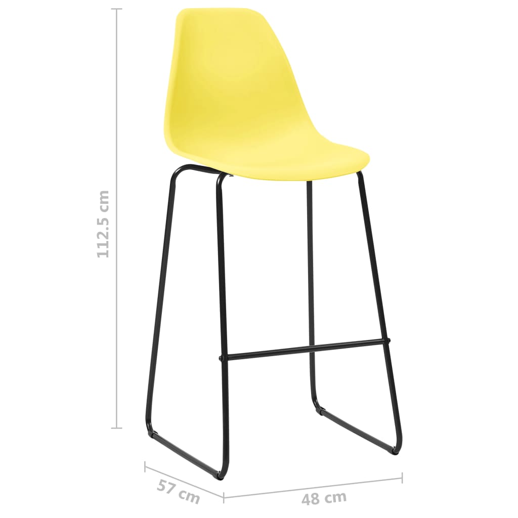 Chaises de bar 2 pcs plastique noir