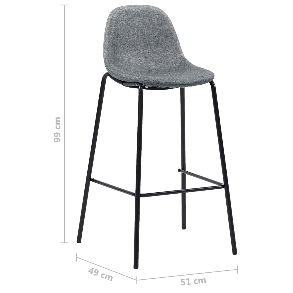 Chaises de bar 4 pcs en tissu