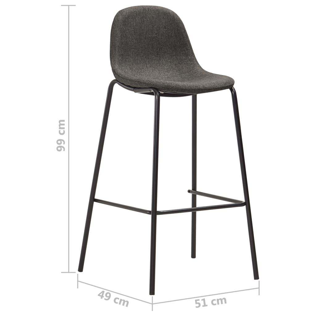 Chaises de bar 4 pcs en tissu