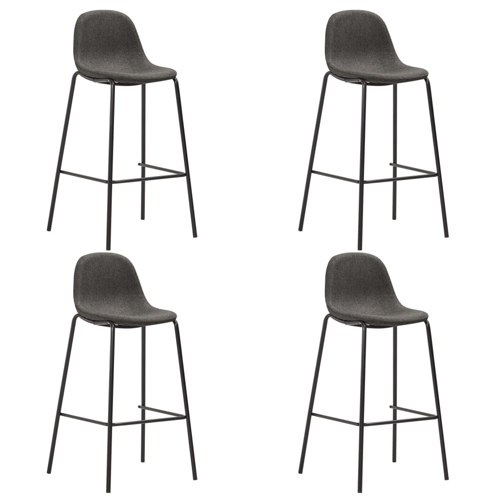 Chaises de bar 4 pcs en tissu