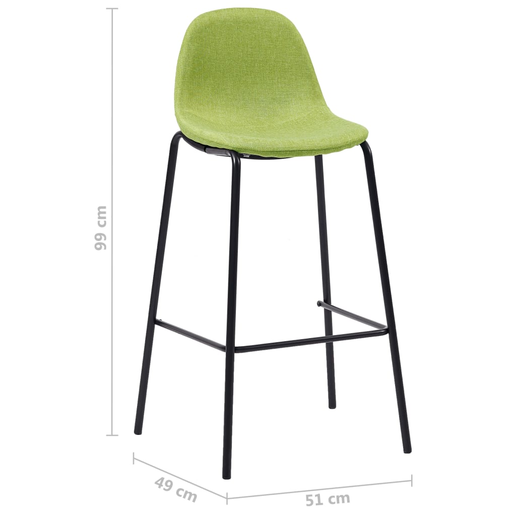 Chaises de bar 4 pcs en tissu