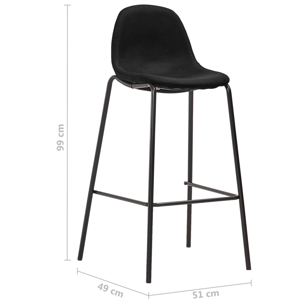 Chaises de bar 4 pcs en tissu