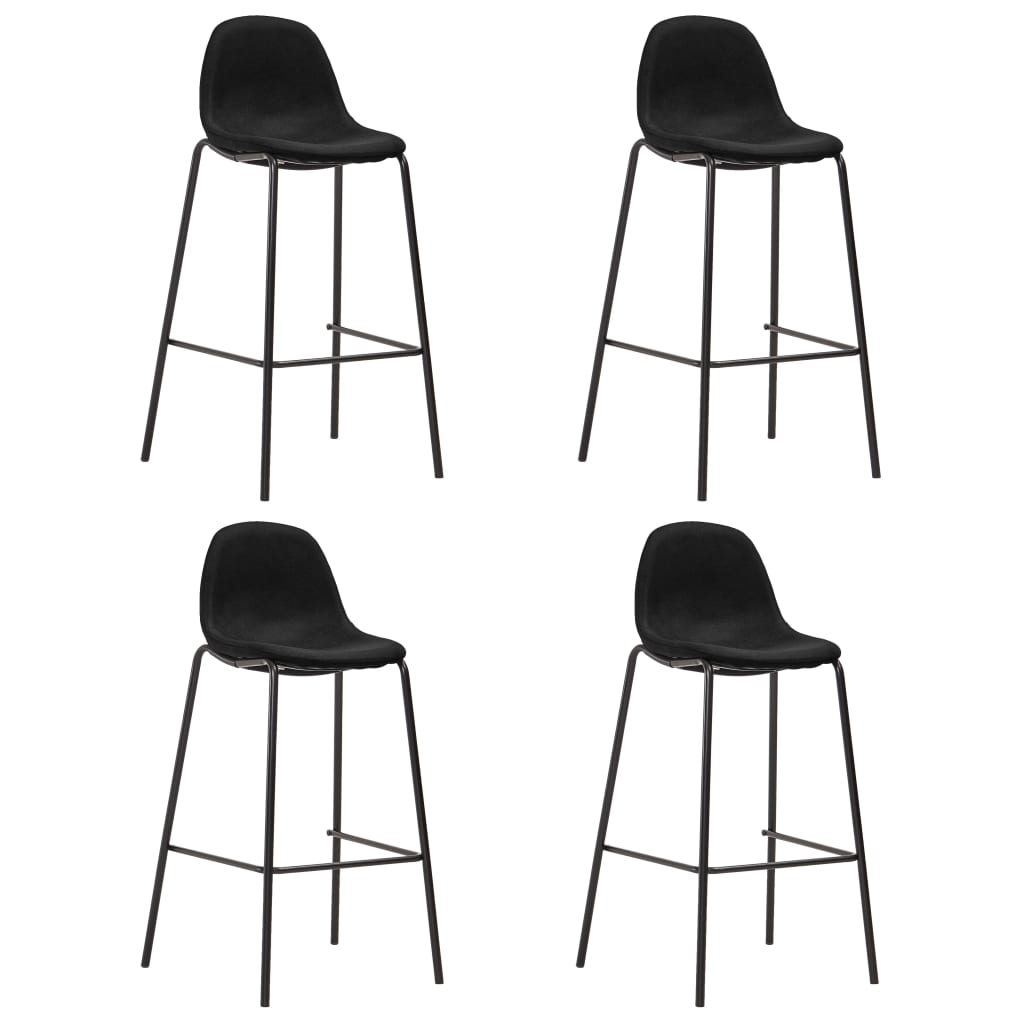 Chaises de bar 4 pcs en tissu