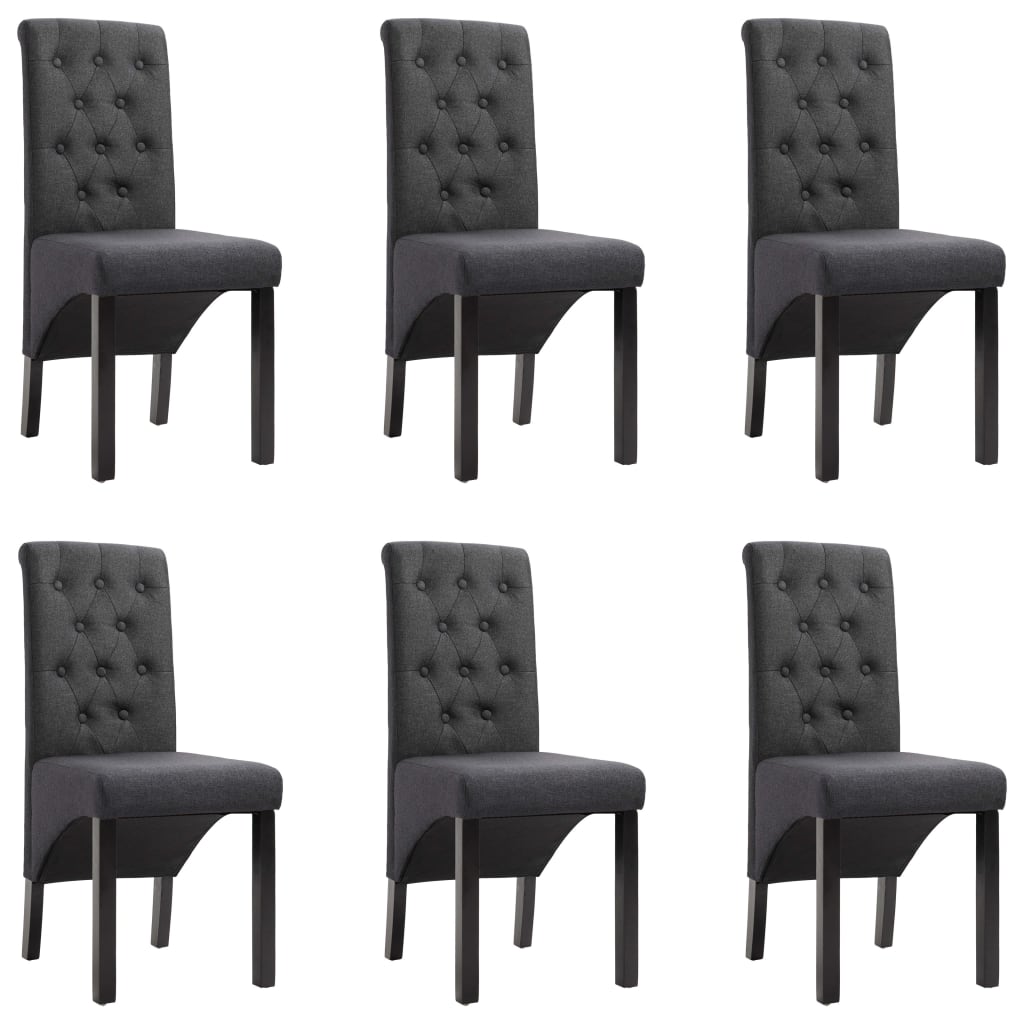 Chaises de salle à manger 6 pcs en tissu