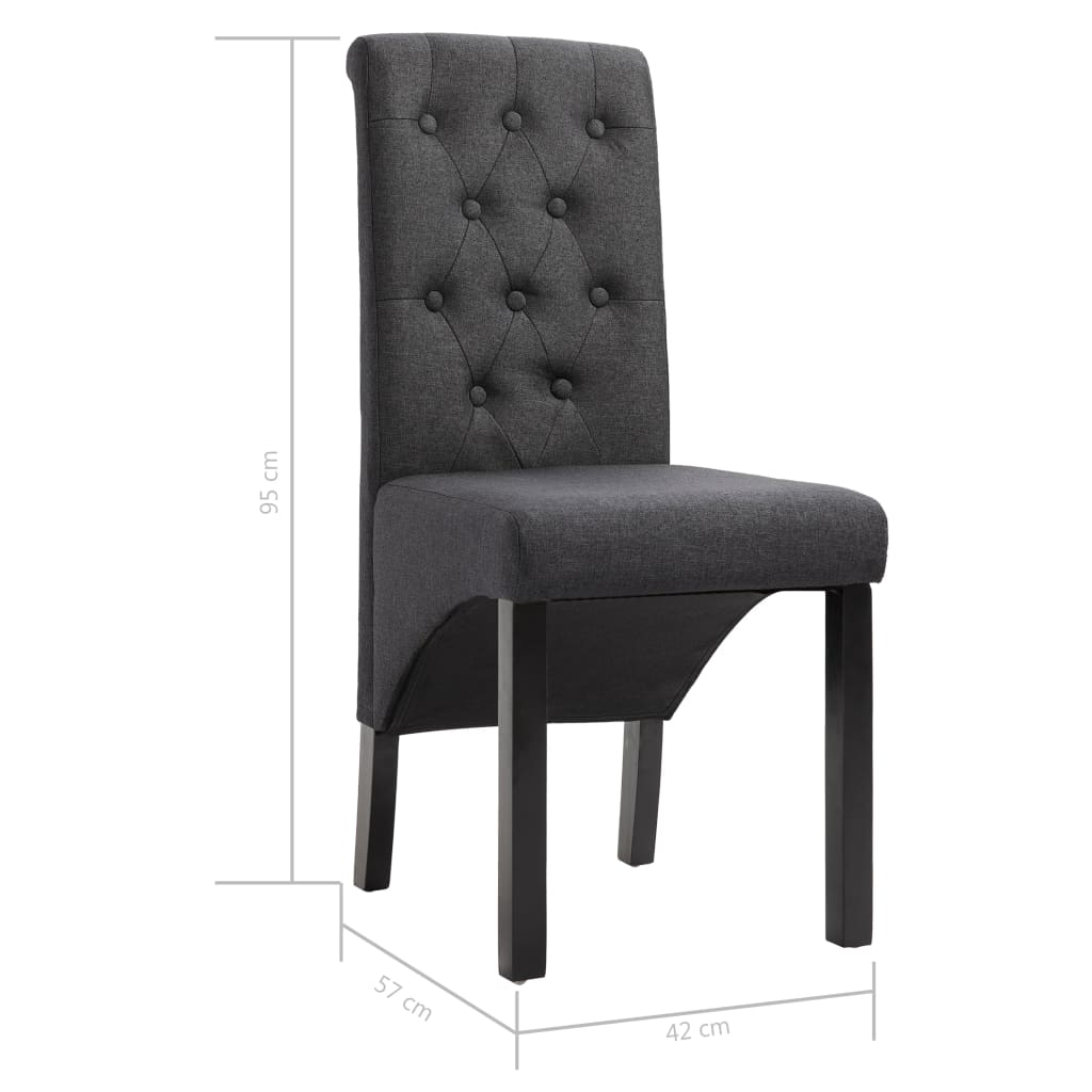 Chaises de salle à manger 6 pcs en tissu