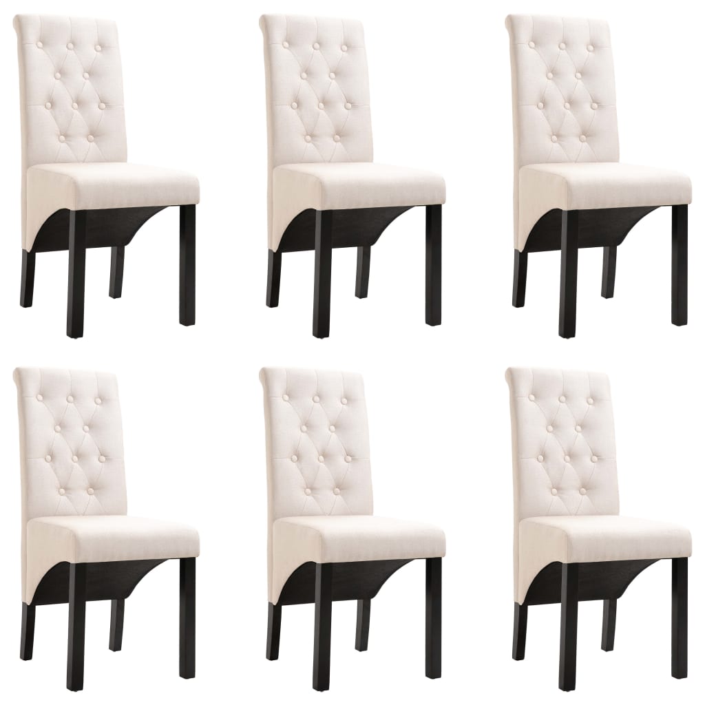 Chaises de salle à manger 6 pcs en tissu