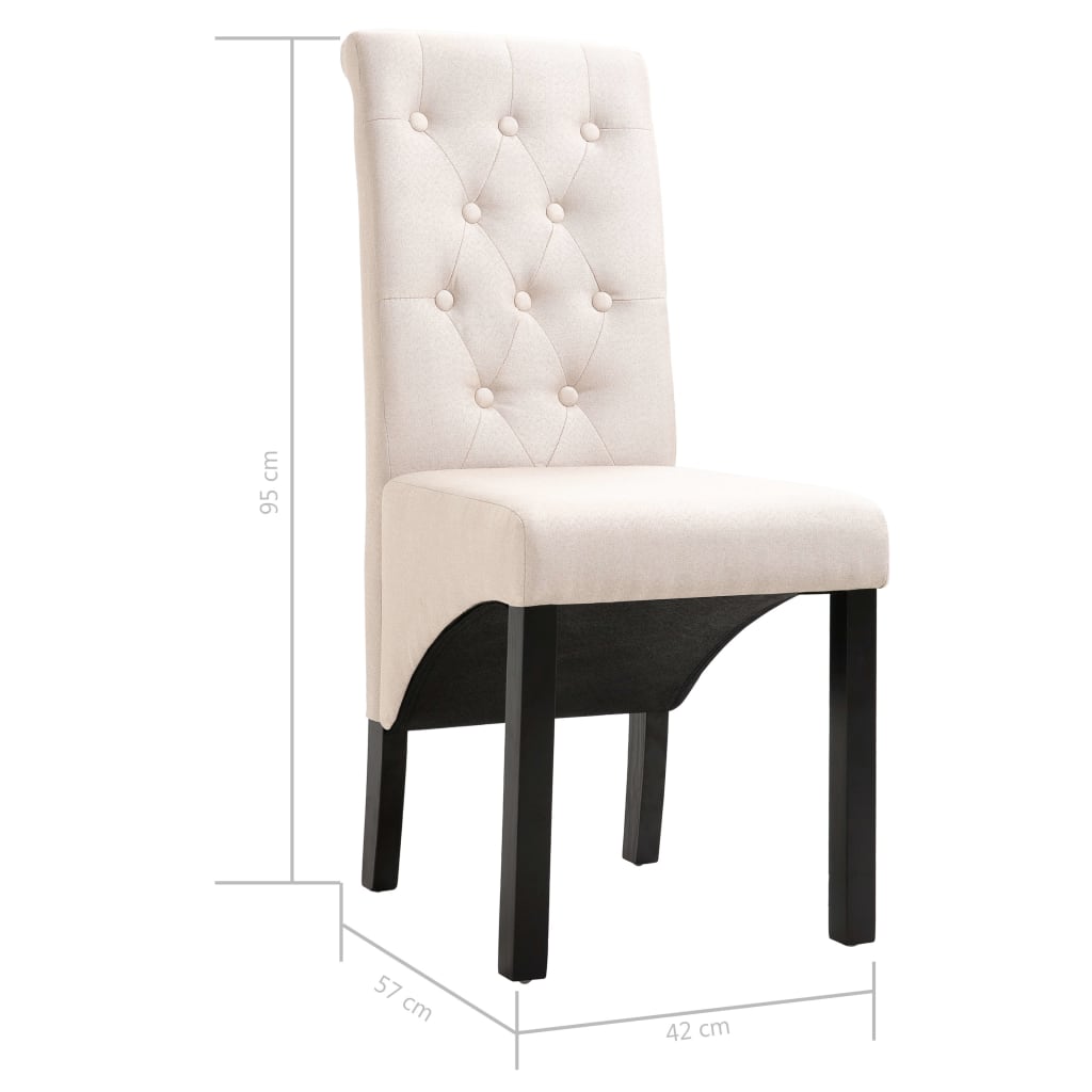 Chaises de salle à manger 6 pcs en tissu