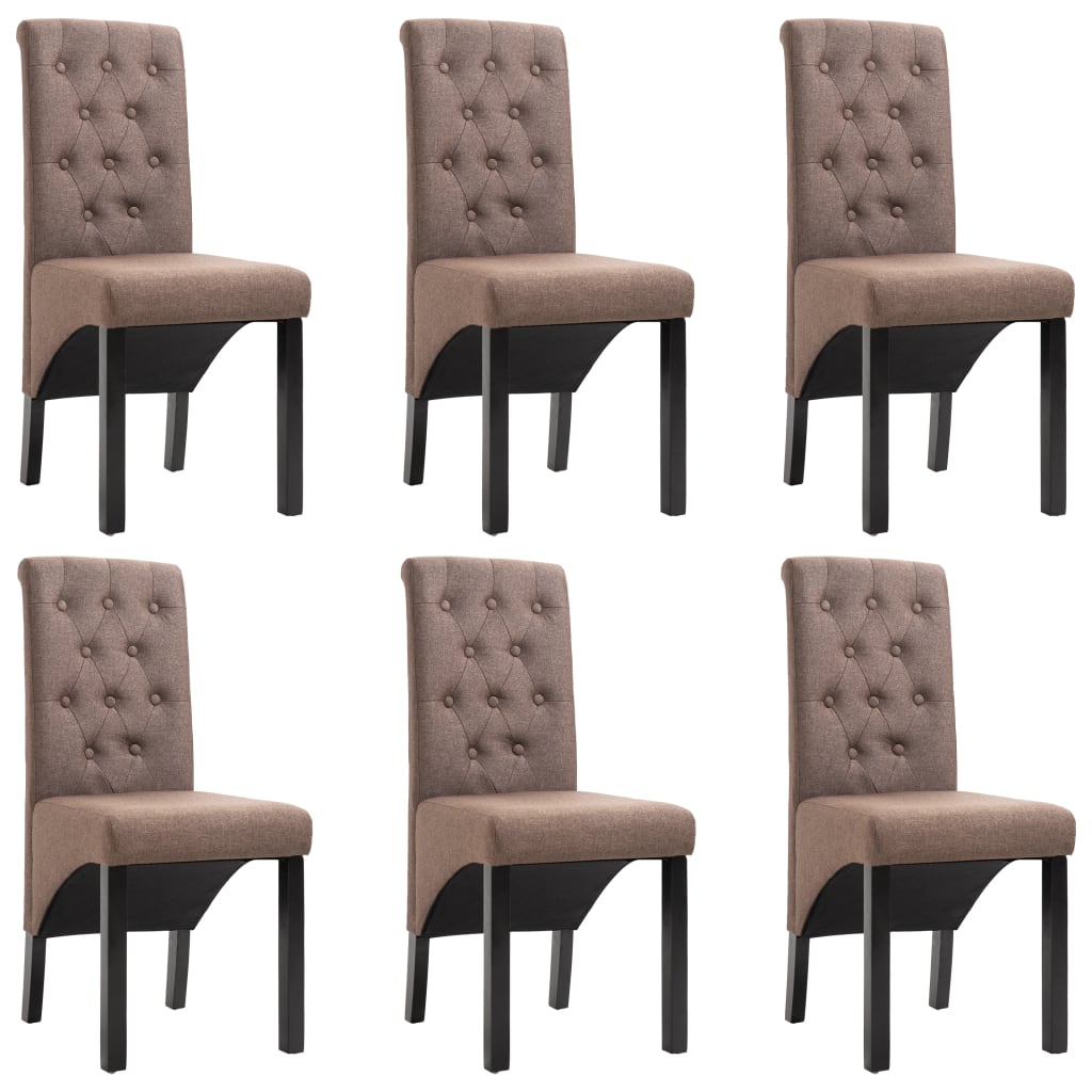 Chaises de salle à manger 6 pcs en tissu