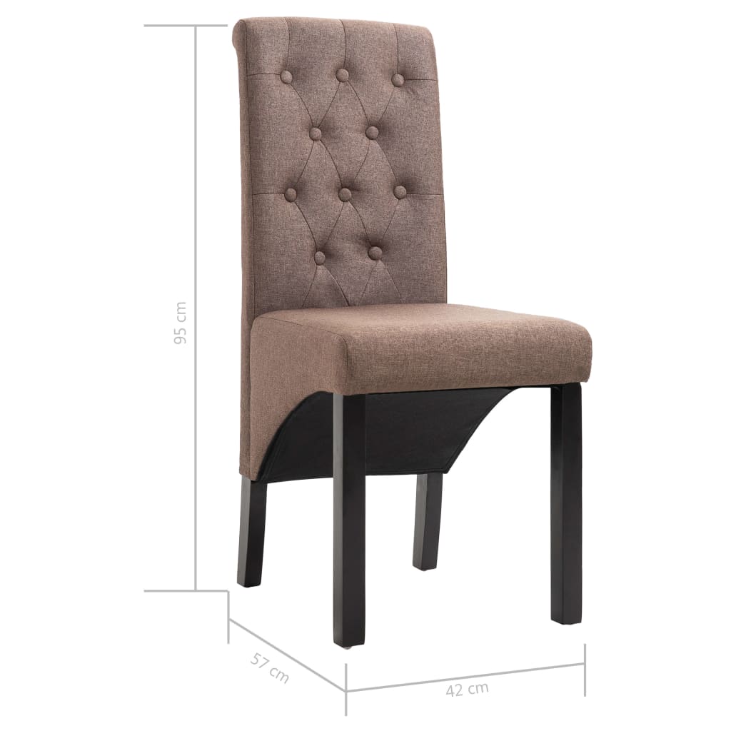 Chaises de salle à manger 6 pcs en tissu