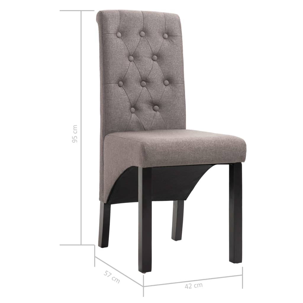 Chaises de salle à manger 6 pcs en tissu