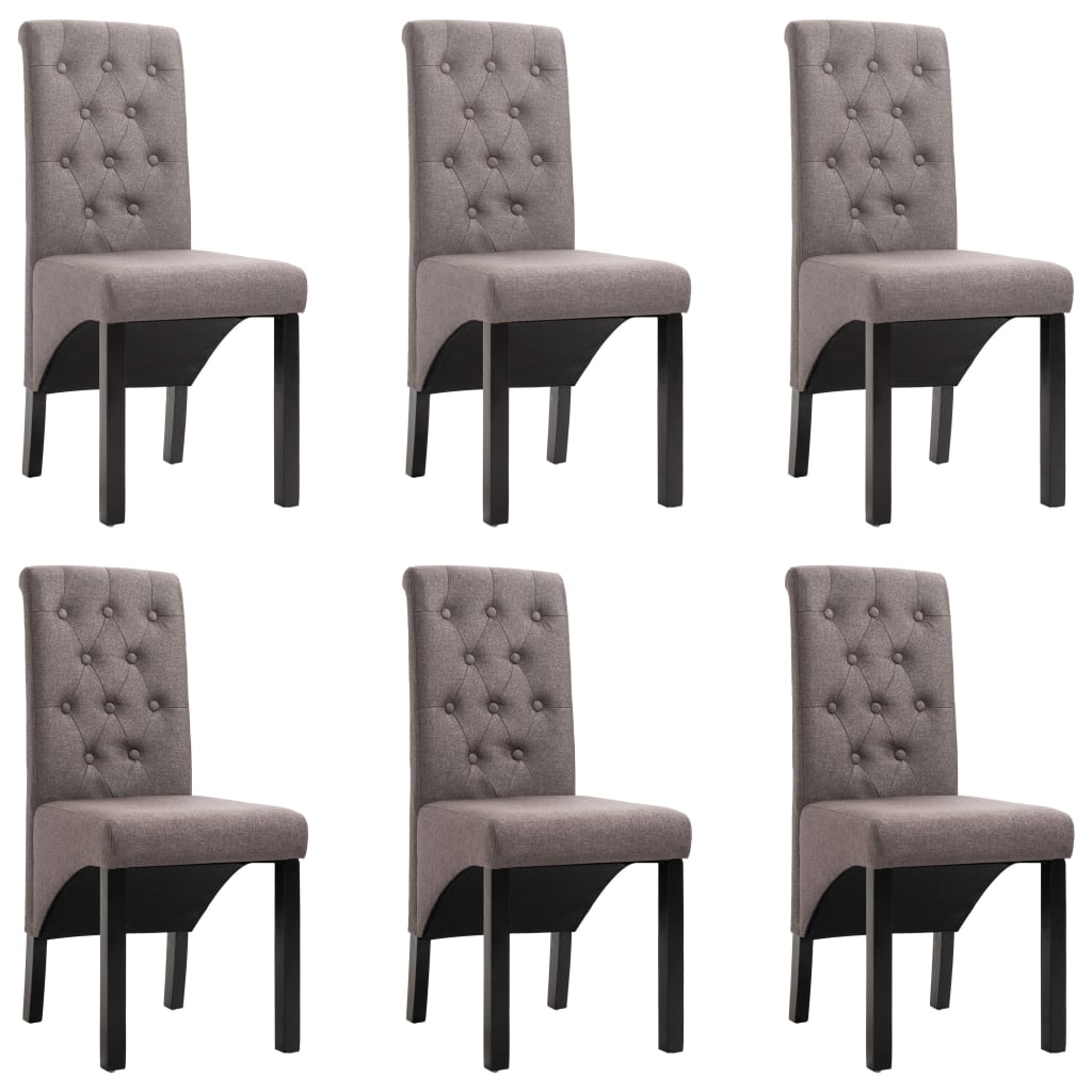 Chaises de salle à manger 6 pcs en tissu