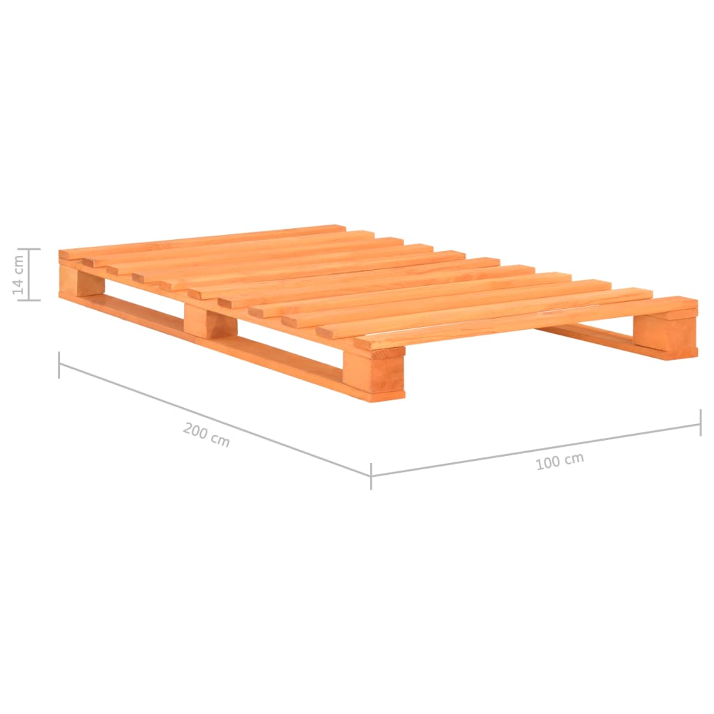 Bedframe pallet massief grenenhout 200x200 cm