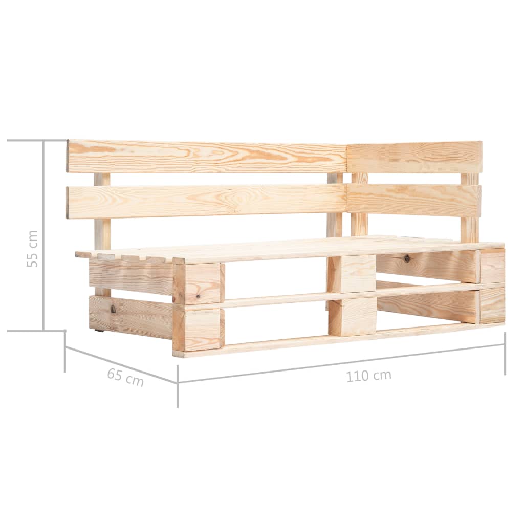 Canapé d'angle de jardin en bois de palette