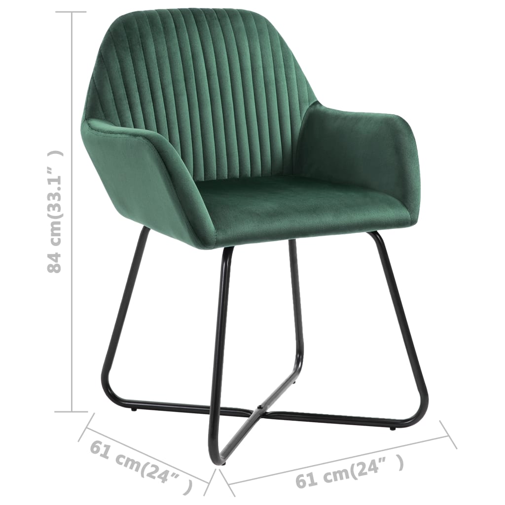 Eetkamerstoelen 2 st fluweel