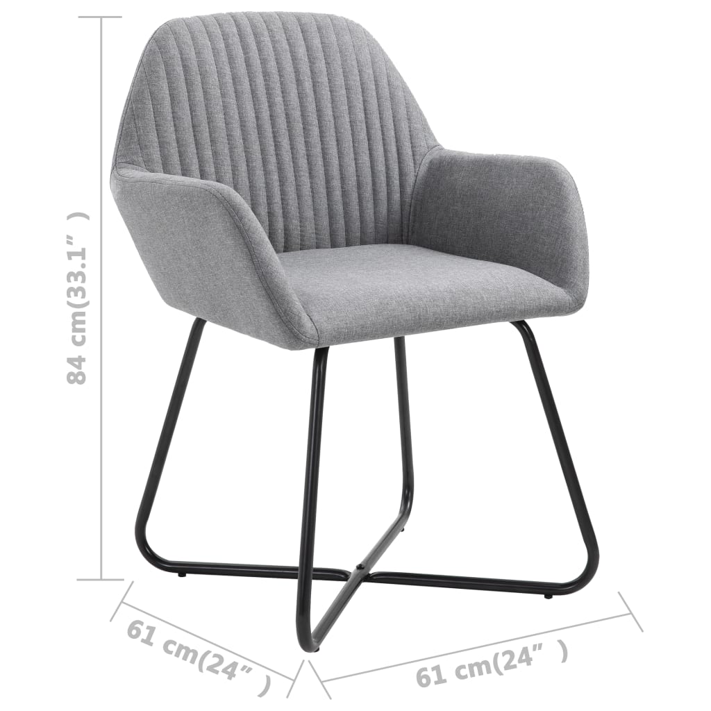 Chaises de salle à manger 2 pcs en tissu