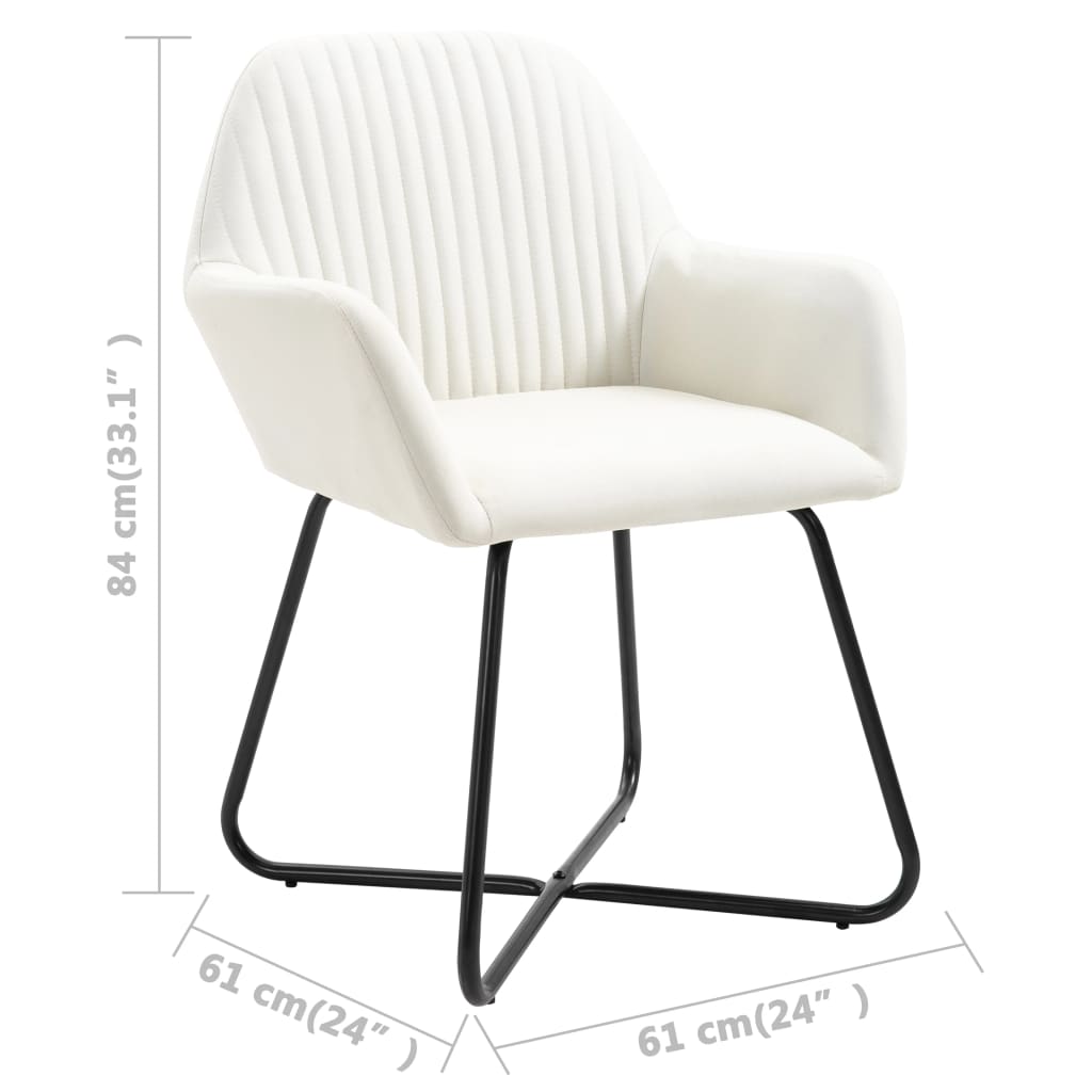 Chaises de salle à manger 2 pcs en tissu