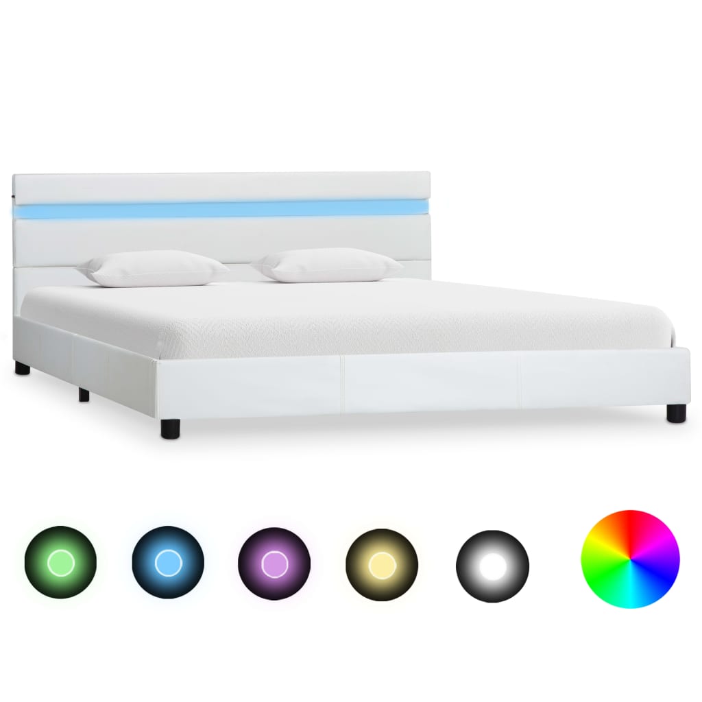 Bedframe met LED kunstleer 180x200 cm