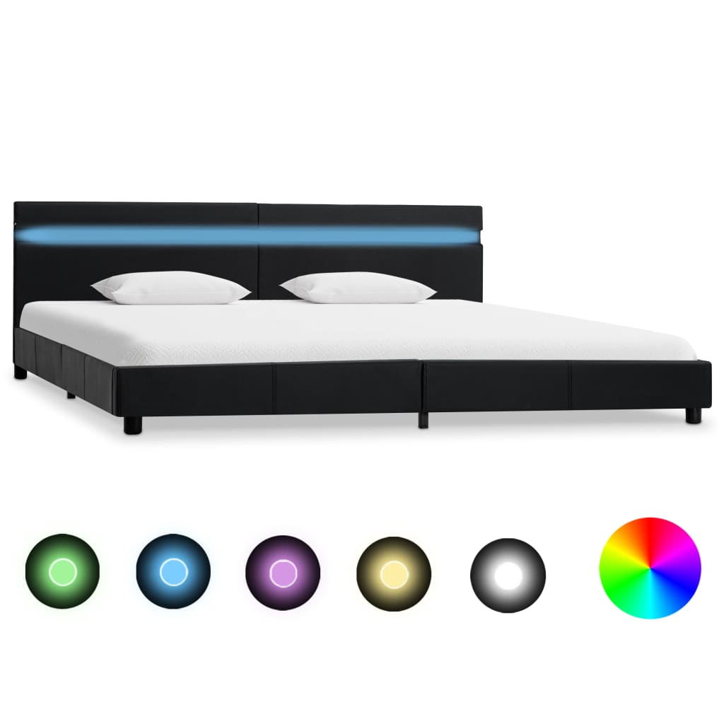 Bedframe met LED kunstleer 180x200 cm