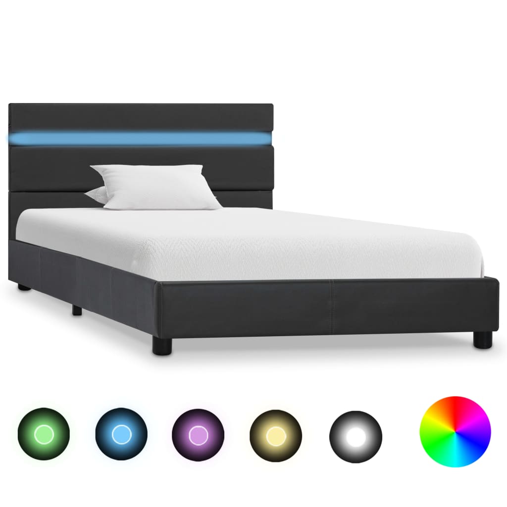 Bedframe met LED kunstleer 180x200 cm