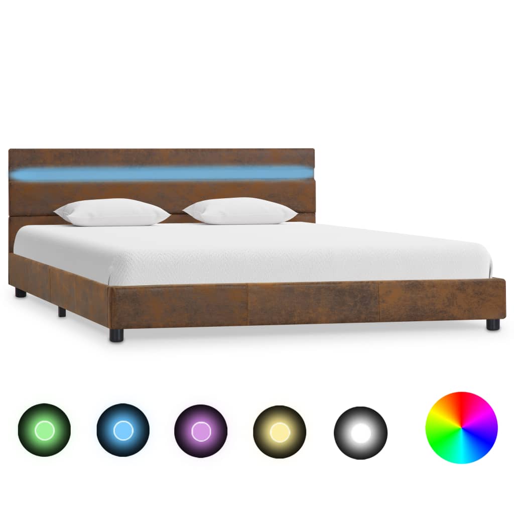 Bedframe met LED kunstleer 180x200 cm