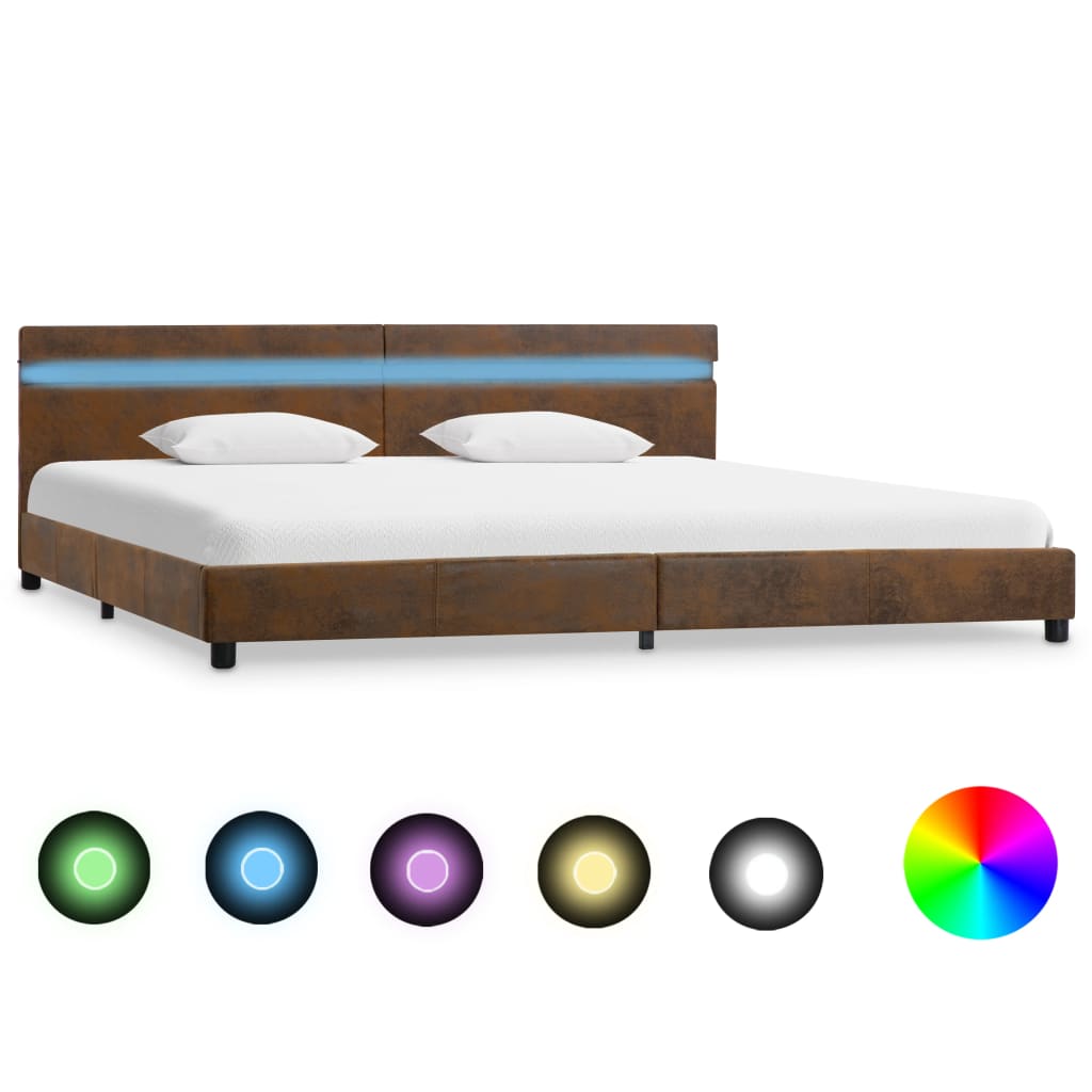 Bedframe met LED kunstleer 180x200 cm