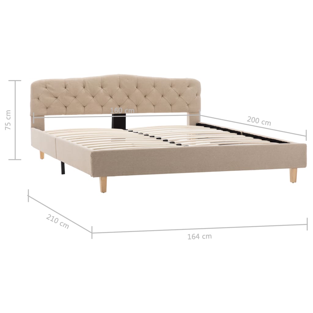 Bedframe kunstsuède bruin 180x200 cm