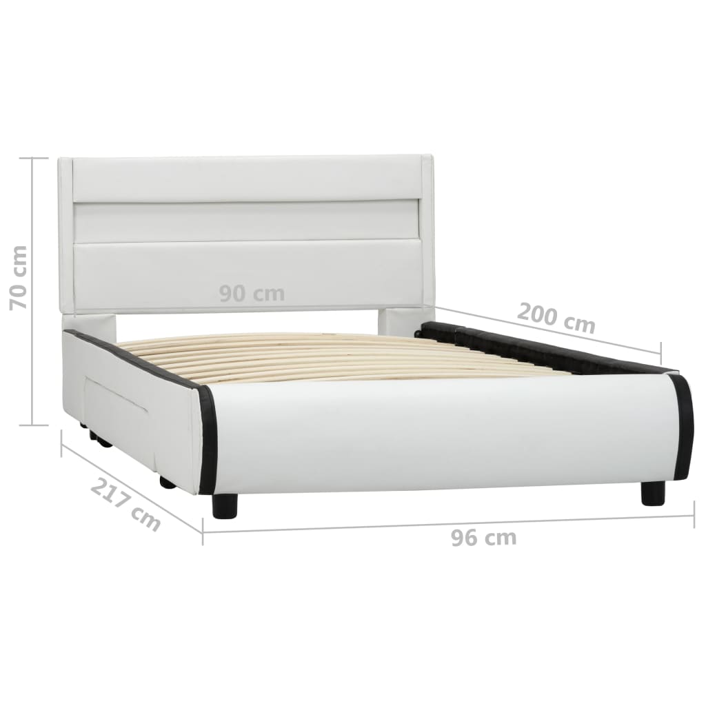 Bedframe met LED kunstleer zwart 140x200 cm