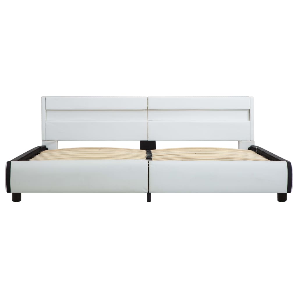 Bedframe met LED kunstleer zwart 140x200 cm