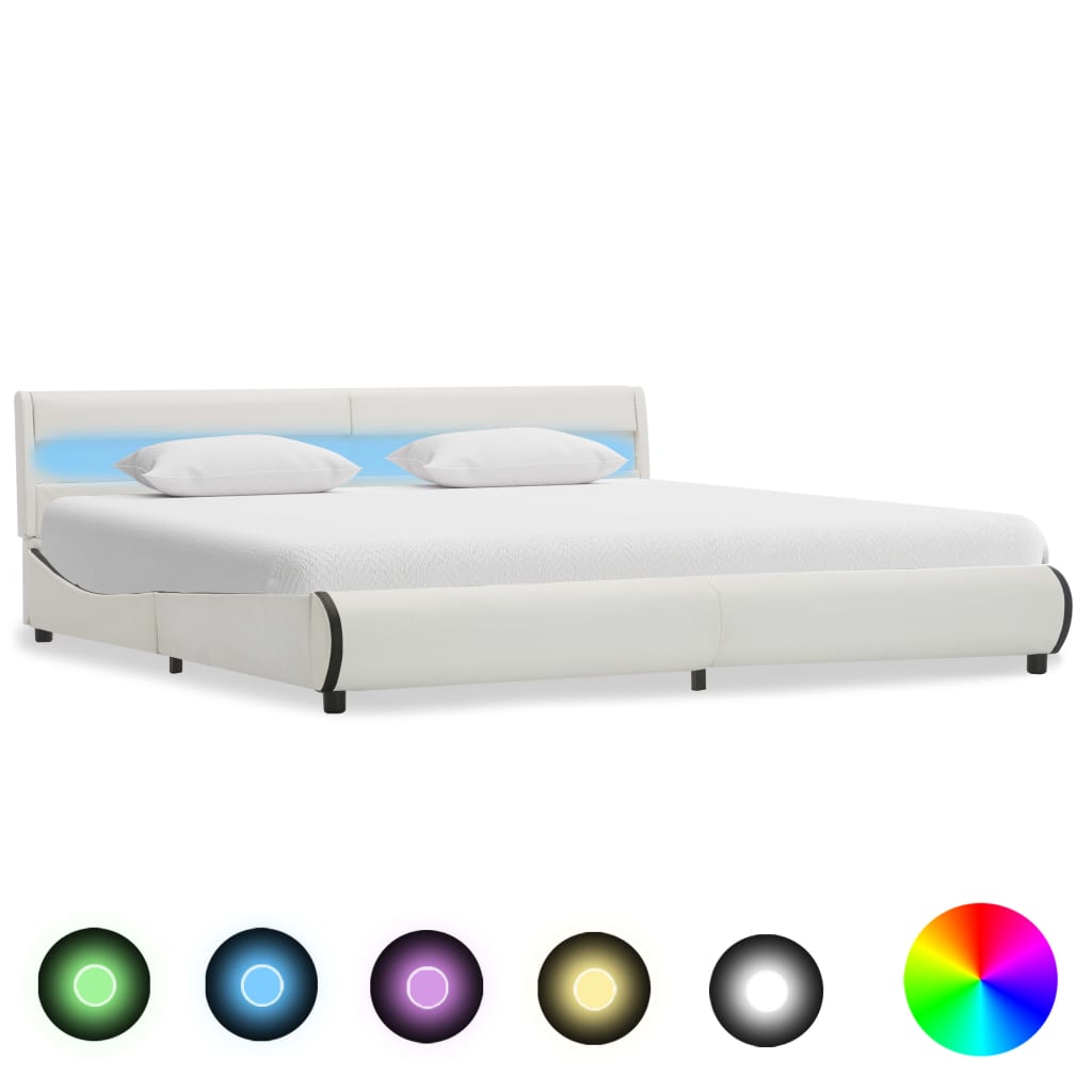 Bedframe met LED kunstleer 160x200 cm