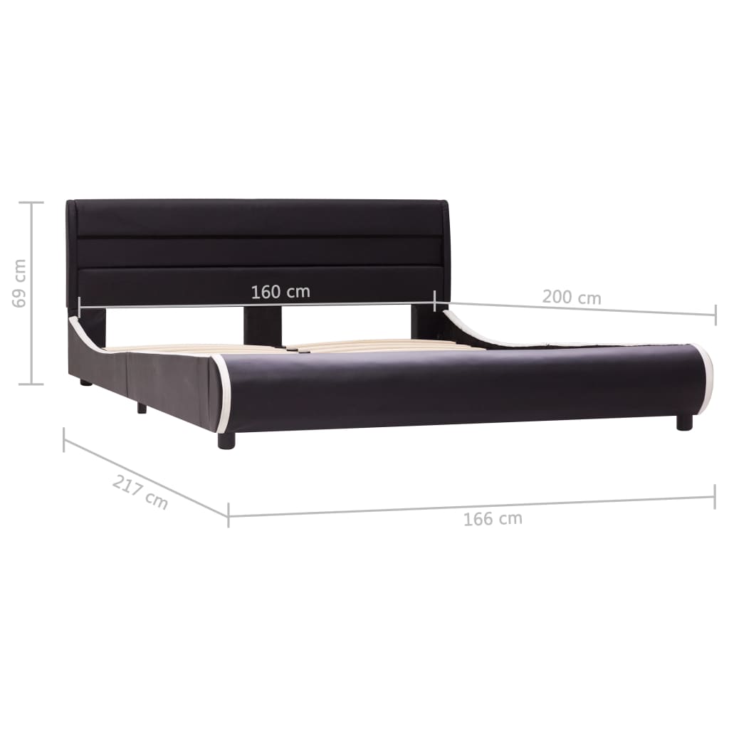 Bedframe met LED kunstleer 160x200 cm