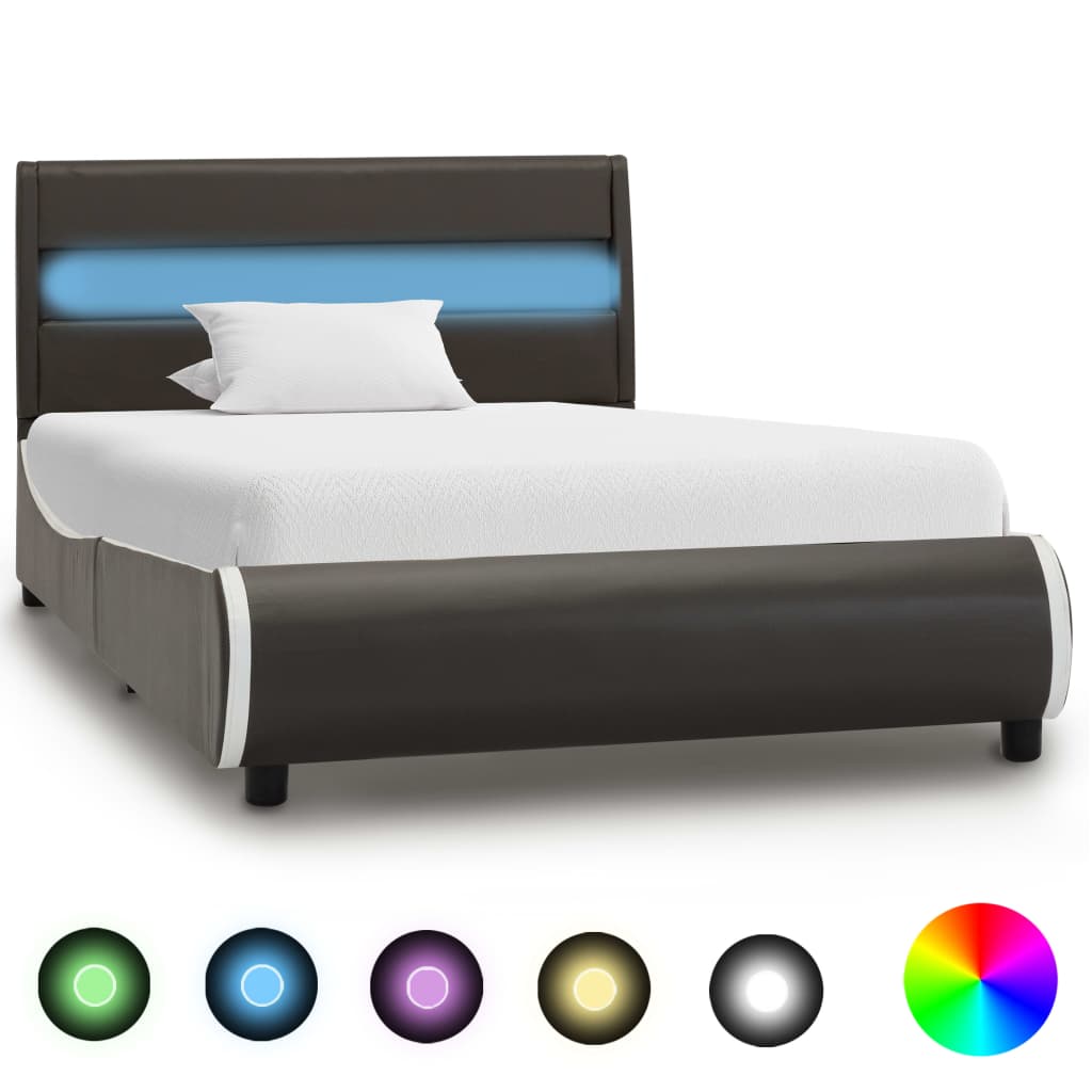 Bedframe met LED kunstleer 160x200 cm