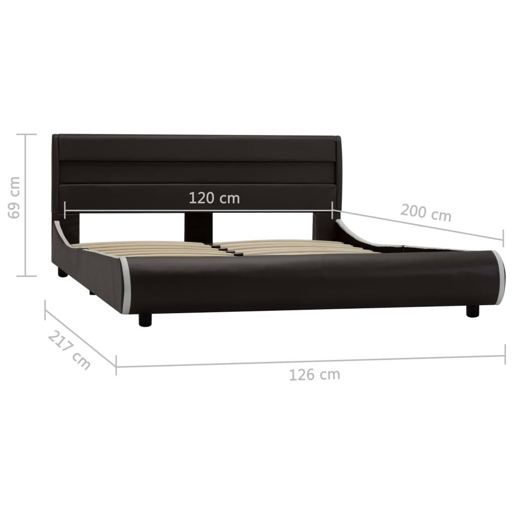 Bedframe met LED kunstleer 160x200 cm