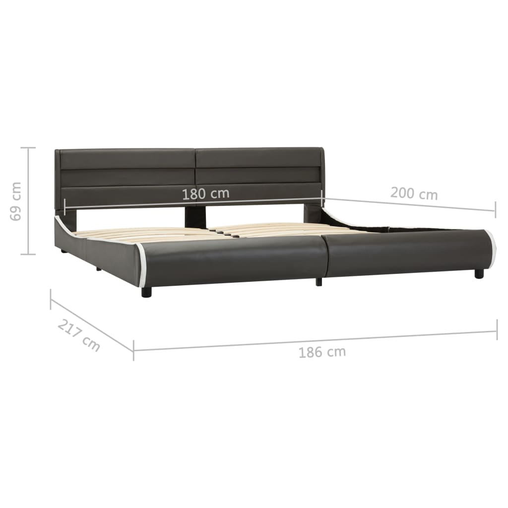 Bedframe met LED kunstleer 160x200 cm