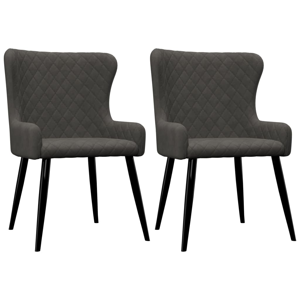 Chaises de salle à manger 2 pcs velours gris