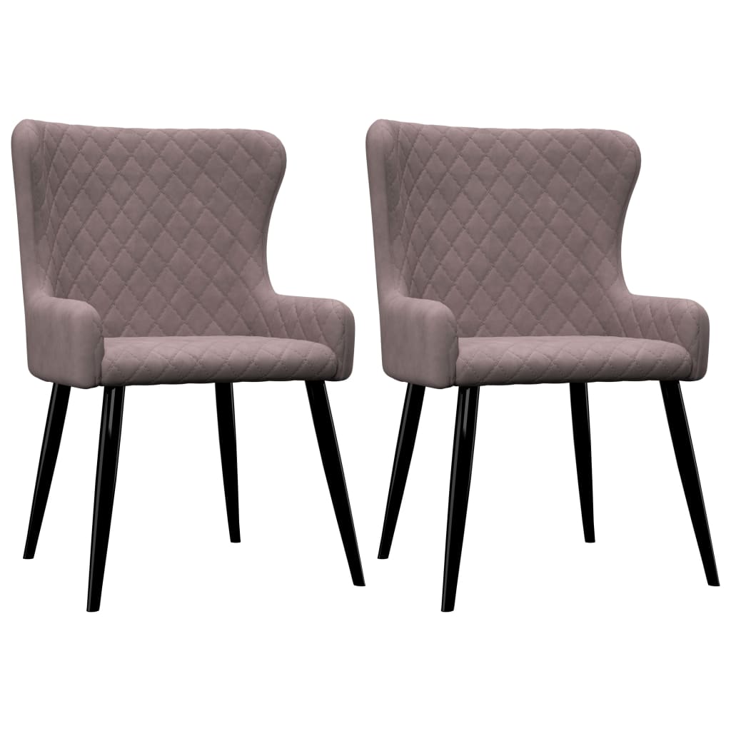 Chaises de salle à manger 2 pcs velours gris