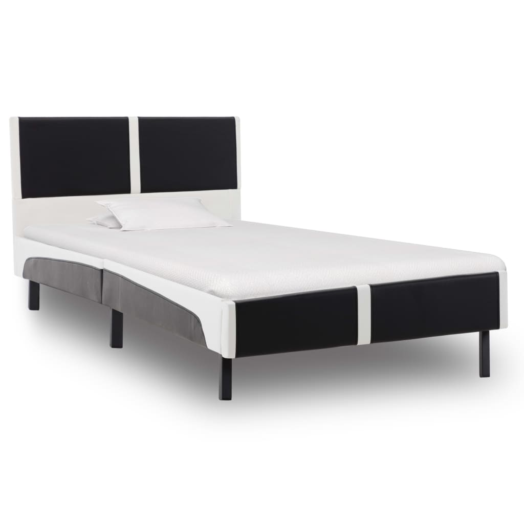 Bed met traagschuim matras kunstleer 180x200 cm