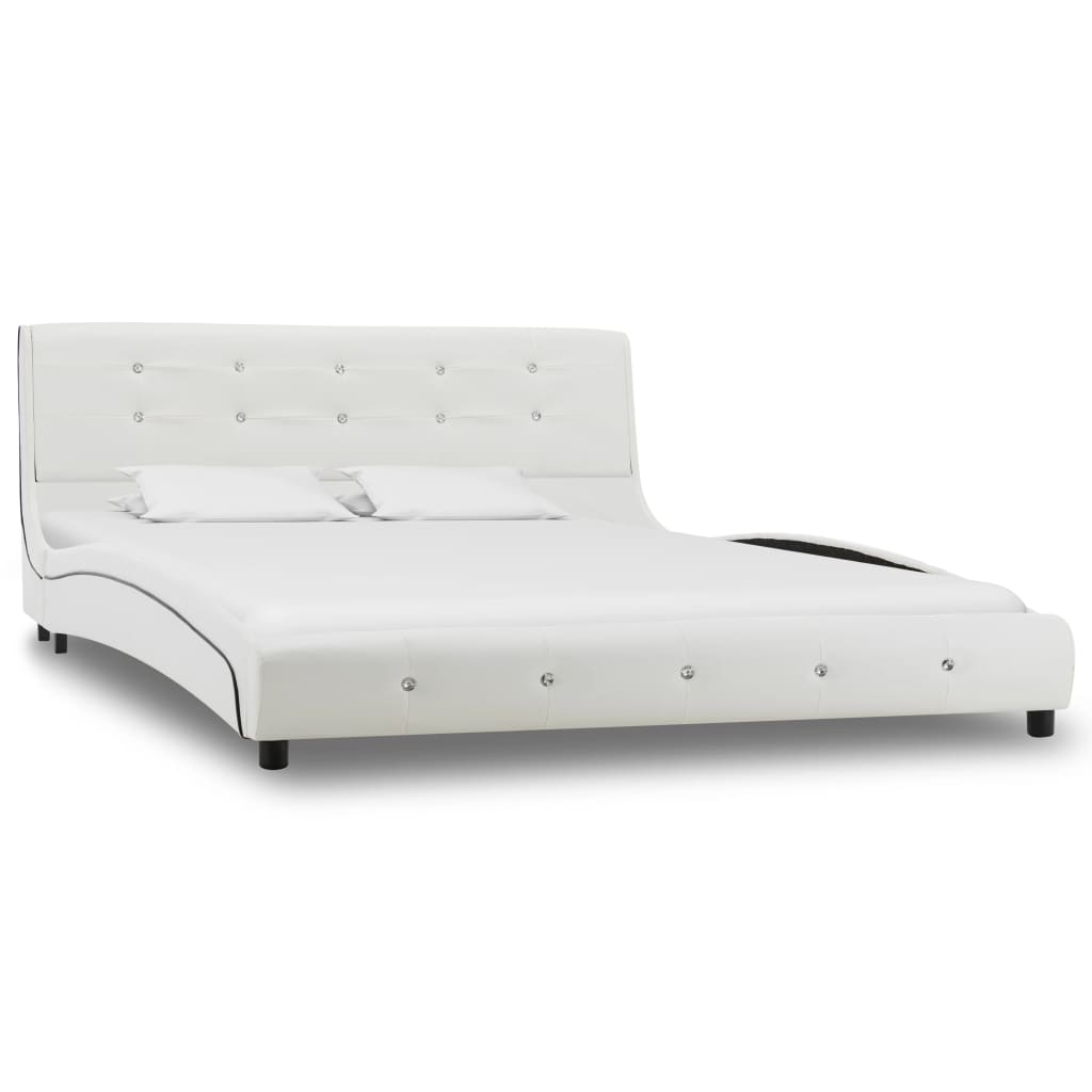 Bed met traagschuim matras kunstleer 160x200 cm