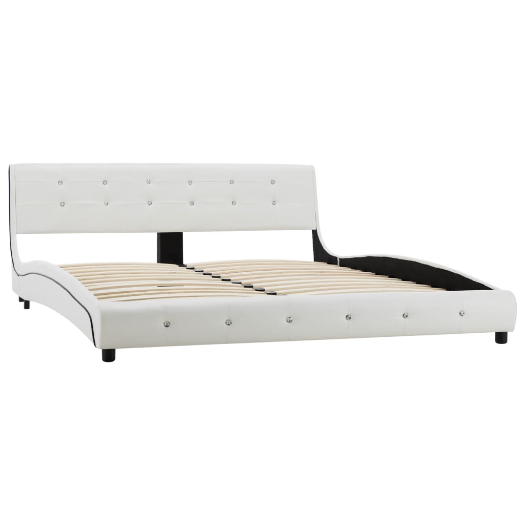 Bed met traagschuim matras kunstleer 160x200 cm