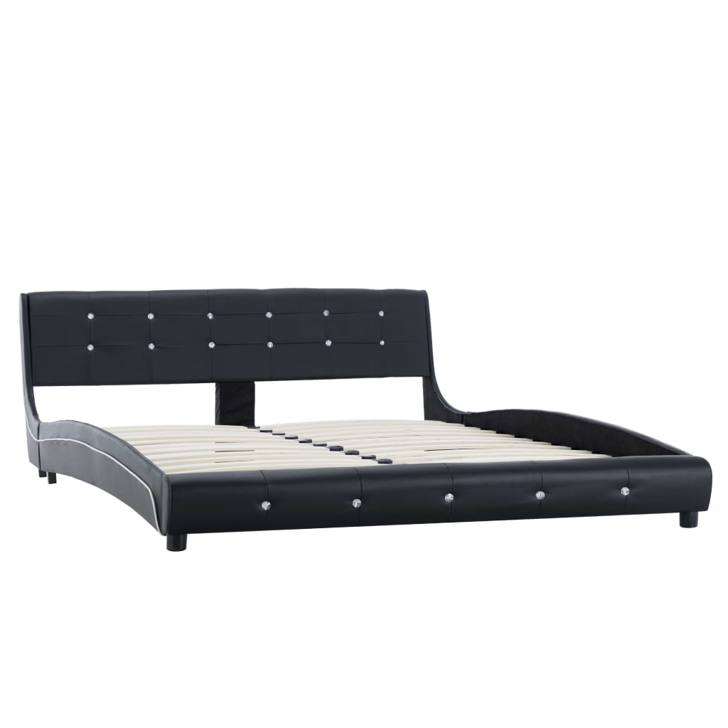 Bed met traagschuim matras kunstleer 160x200 cm