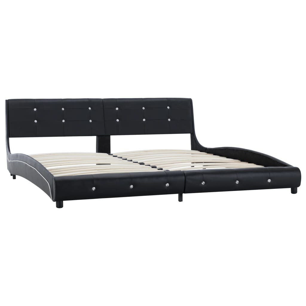 Bed met traagschuim matras kunstleer 160x200 cm