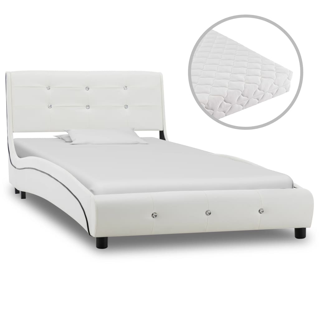 Bed met matras kunstleer 160x200 cm