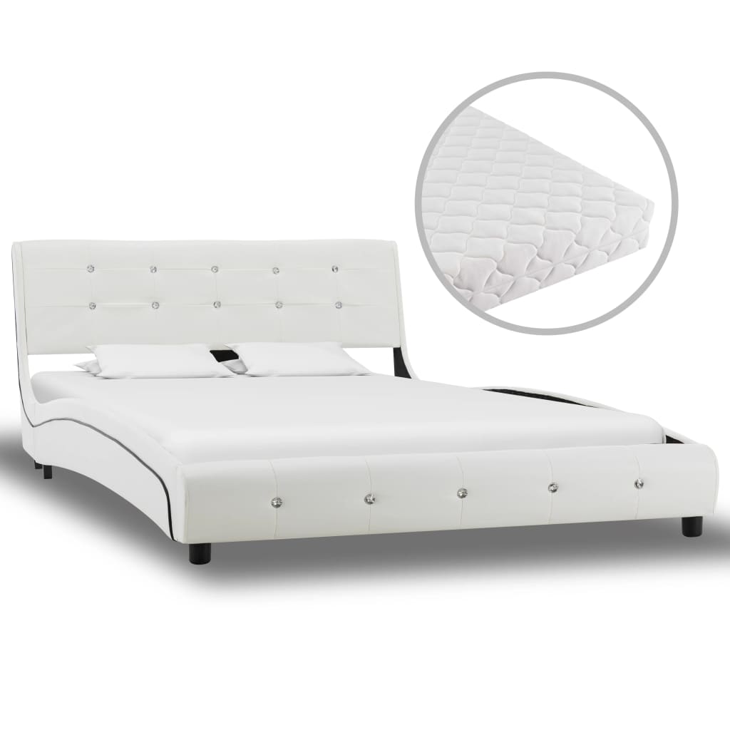 Bed met matras kunstleer 140x200 cm