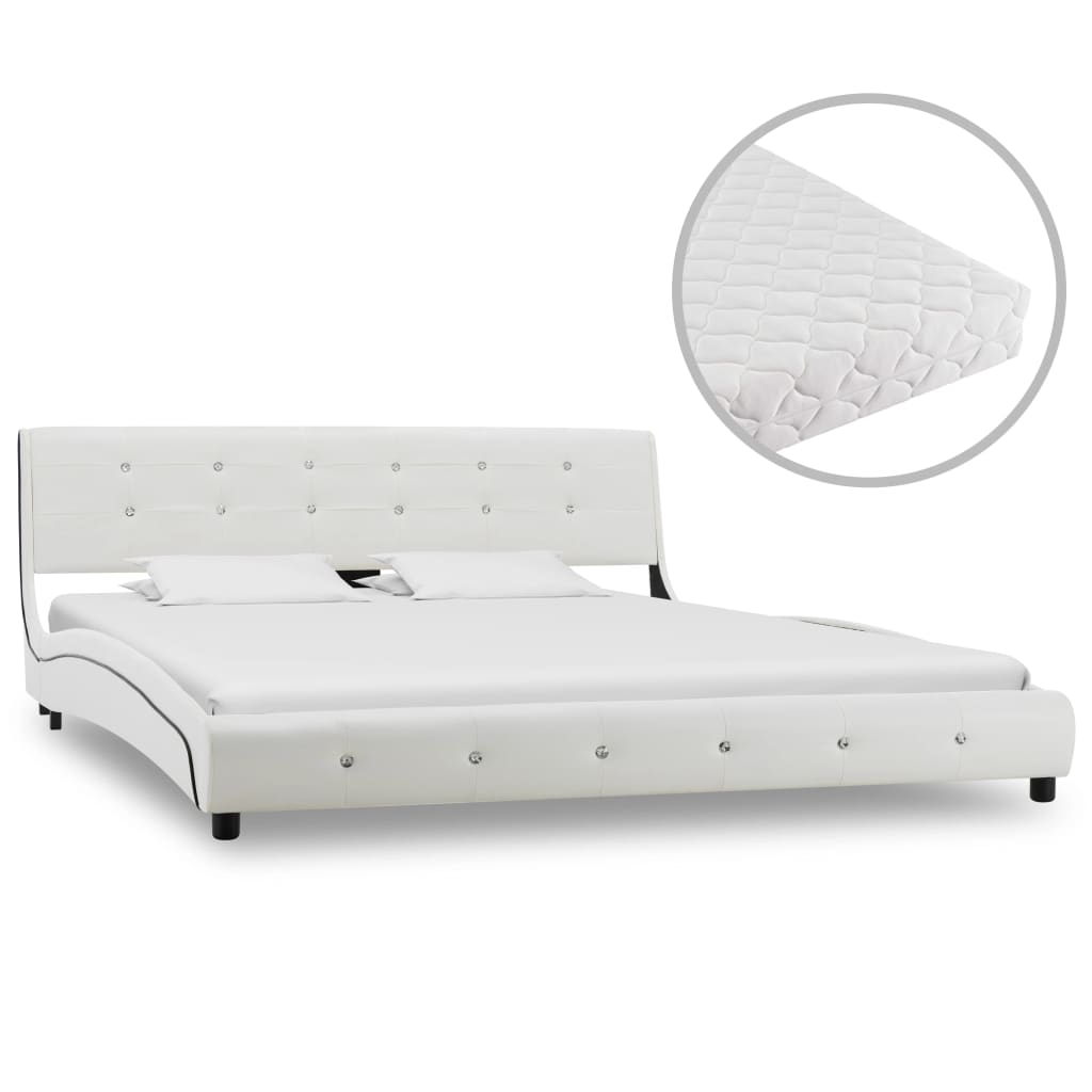 Bed met matras kunstleer 140x200 cm